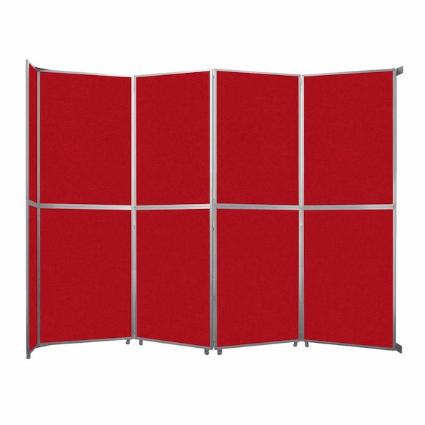 Operable Wall Folding Room Divider 15'7" x 12'3" Red Fabric